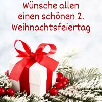 Ein Geschenk des Friedens und der Freude, umgeben von der winterlichen Pracht verschneiter Tannenzweige.