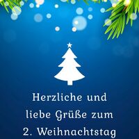 Festliche Weihnachtsdekoration umrahmt von leuchtenden Lichtern und winterlicher Freude.