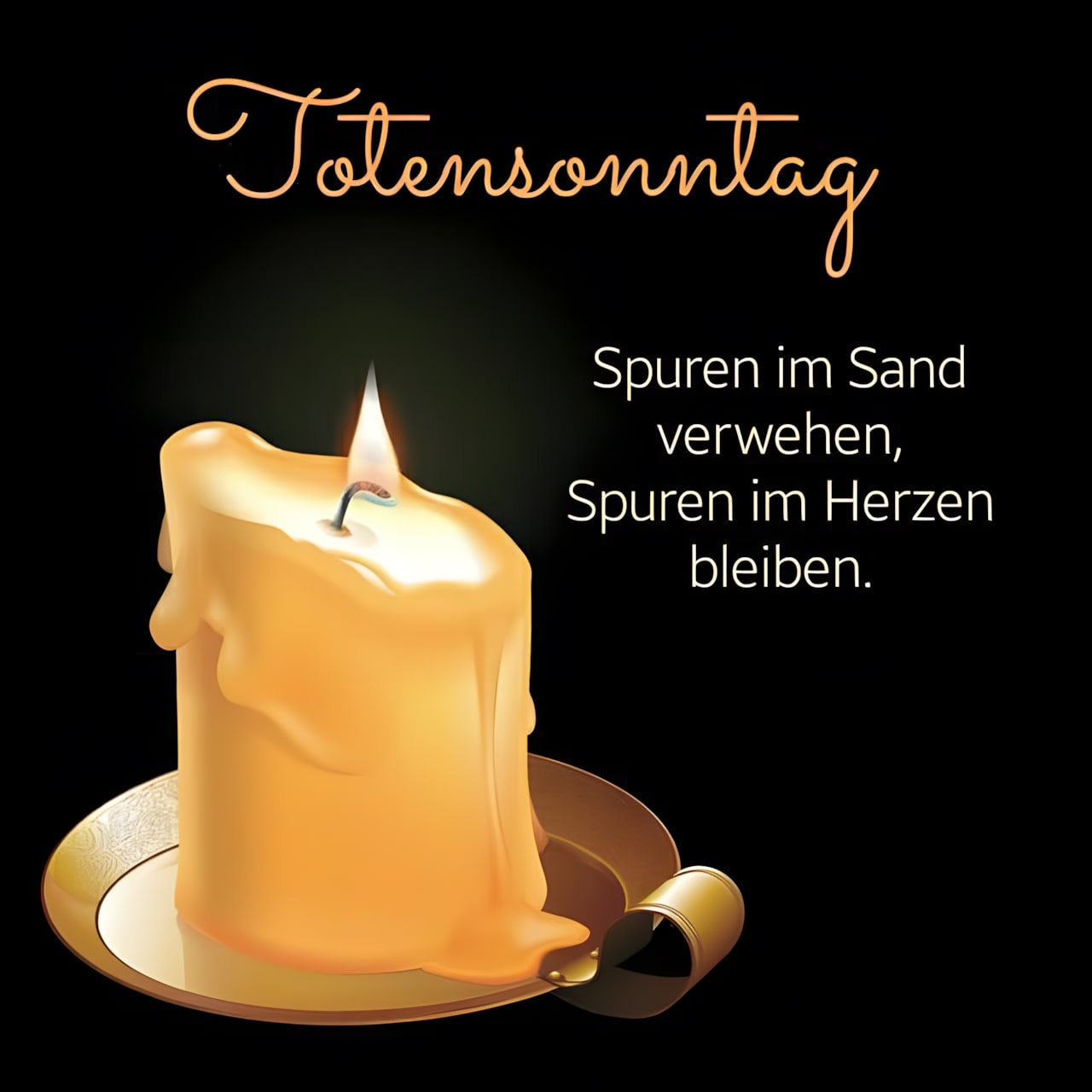 Totensonntag. Spuren im Sand verwehen, Spuren im Herzen bleiben.